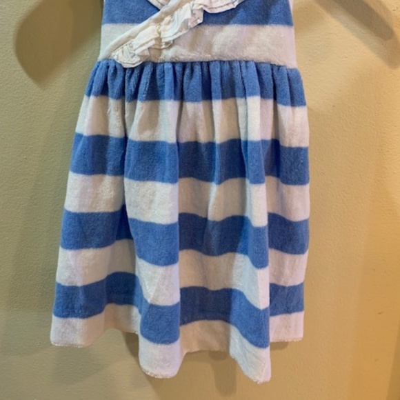 NWT'S Ralph Lauren Terry Cloth Blue/ White Stripe Halter Dress- 2 Piece 12 MTH - Picture 2 of 4